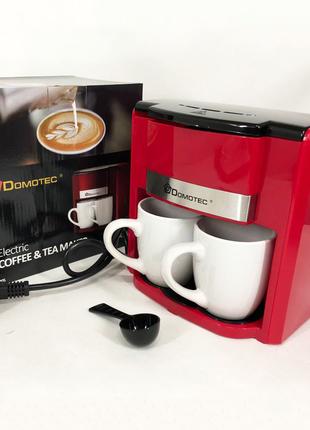 Крапельна кавоварка Domotec MS 0705 з двома порцеляновими чашк...