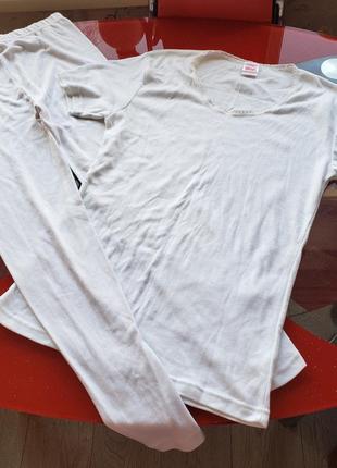 B&g женское термобелье комплект футболка и лосины белые l 48 н...