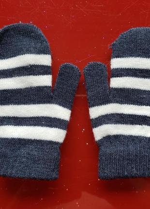 Детские варежки рукавички мальчику вязаные 1-1.5-2г 80-86-92см