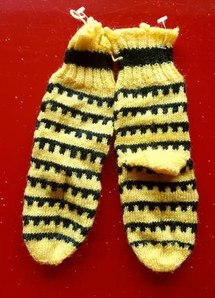 Дитячі теплі зимові в'язані шкарпетки дівчинці 13-15.5 см 21-2...