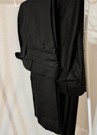 Костюмные брюки черные в мелкую полоску