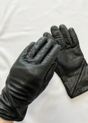 Кожаные перчатки с утеплением