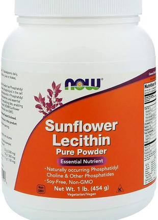 Лецитин подсолничный Now Foods Sunflower Lecithin Powder 454 gr