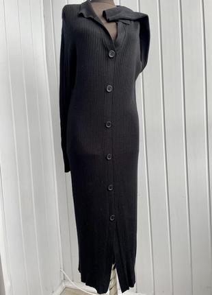 Стильное черное трикотажное платье threadbare