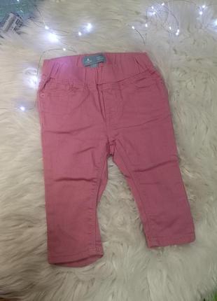 Штани на 6-12 місяців брюки на 70 см зріст рожеві джинси штанц...