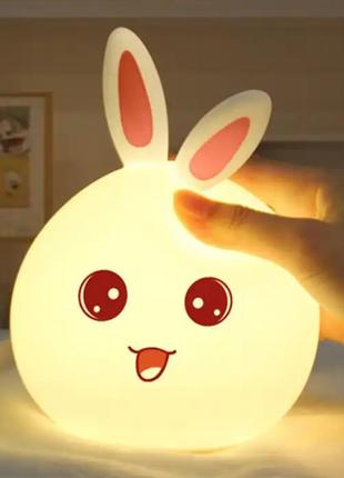 Ночник аккумуляторный силиконовый led rabbit soft touch "зайчик"