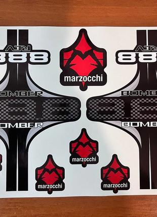 Marzocchi Bomber 888  наклейки на вилку (чорний колір)