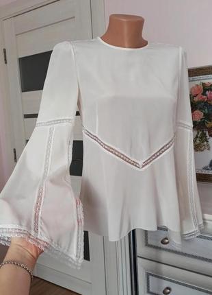 100% шовк розкішна шовкова блуза marc cain