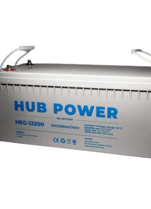 Акумулятор гелевий 12В 200 Ач для ДБЖ Hub Power HEG-12200