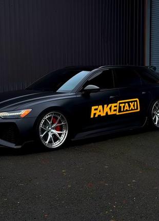 F taxi вінілова наклейка на автомобіль. Комплект 2 штуки