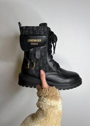 Женские ботинки dior boots black print