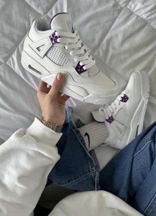 Кроссовки nike air jordan 4 retro “white/violet”