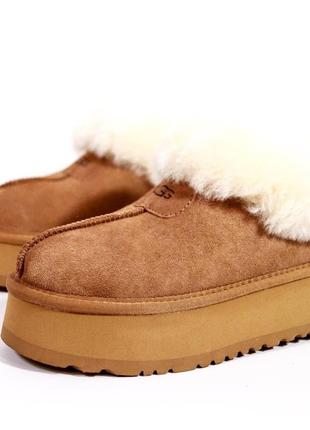 Зимние ботинки ugg coquette ultra mini platform chestnut fur