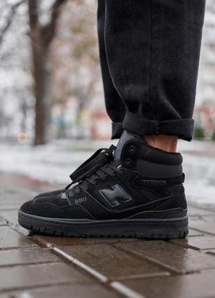 Зимние кроссовки new balance 650 high black fur