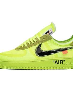 Мужские кроссовки nike air force x off white 1 low green