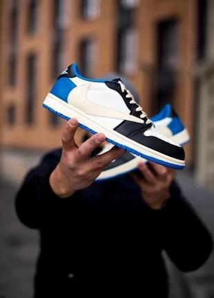 Мужские кроссовки nike air jordan 1 low travis scott x fragment