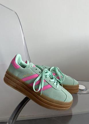 Кроссовки adidas gazelle bold  mint/ pink