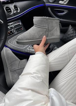 Зимние женские ботинки ugg ultra mini grey