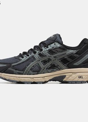 Мужские кроссовки asics gel-venture 6 (чорно/зелені)