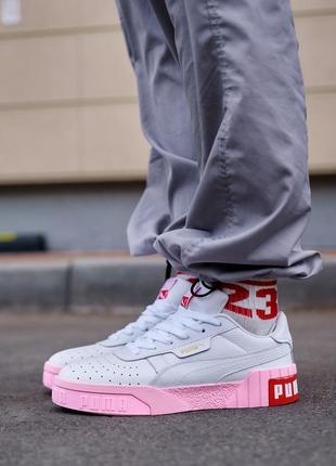 Жіночі кросівки puma cali basket white pink