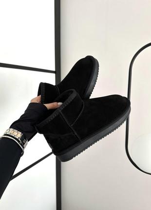 Зимние женские ботинки ugg ultra mini black suede 💙