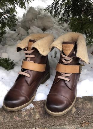 Ботинки женские, зимние, коричневого цвета 37 размер