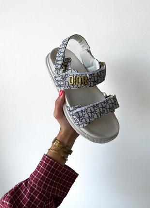 Жіночі сандалі dior slippers logo white