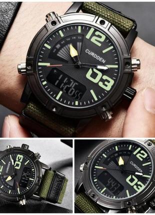 Армейские мужские наручные часы с секундомером цвета хаки