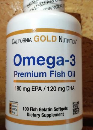 Риб'ячий жир 100 капсул Омега 3 Преміальної якості California ...