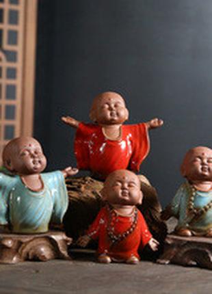 Китайский Монах статуэтка сувенир 10х9см Ручная работа, Керамика