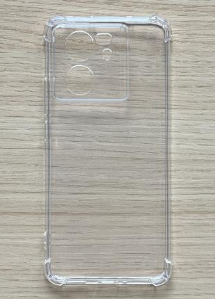 Чехол для Xiaomi 13T с бортиками прозрачный силиконовый AirBag