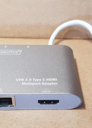 Адаптер Digitus USB Type-C USB 3.0 Multiport adapter 4K HDMI, ...