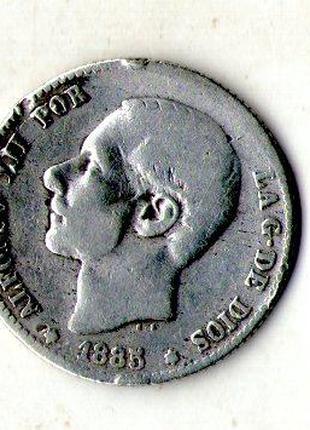Іспанія - Испания › Король Альфонсо XII 1 песета, 1885 серебро...