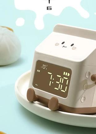 Будильник Цифровые часы для детей в форме коробки для молока