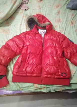 Модная мужская зимняя куртка с капюшоном красного цвета xl на ...