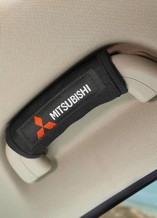 Чехол на ручку потолка с логотипом Mitsubishi 2шт