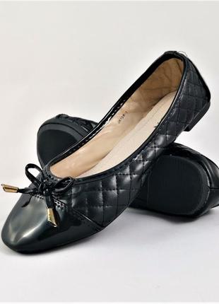 Женские балетки,черные с лаковым носком ,размер 36,37,38,39,40,41