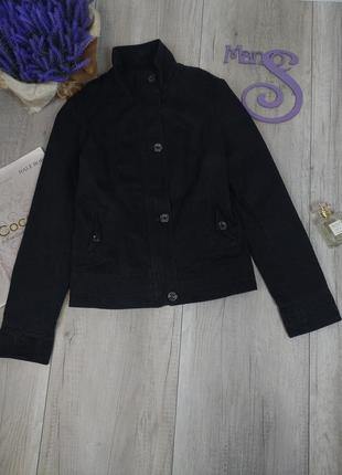 Джинсовый пиджак женский holdluck fashion чёрный размер м