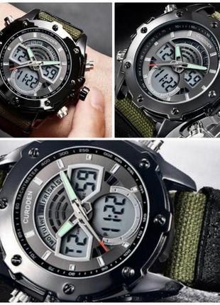 Мужские наручные армейские часы с подсветкой, секундомером и б...