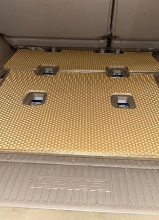 Коврик багажника 2 шт Бежевый (EVA, 7 мест) для Toyota Land Cr...