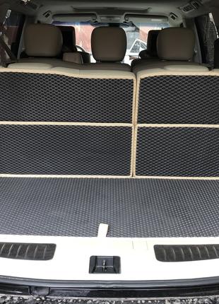 Коврик багажника 5 частей (EVA, черный) для Nissan Patrol Y62 ...