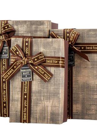 Набор из 3 коробок "дары любви", коричневый
