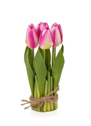 Букет тюльпанов 19 см, розовый