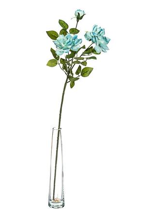 Цветок искусственный "роза чайная", голубая
