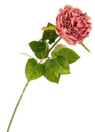 Цветок искусственный "роза бархатная розовая"