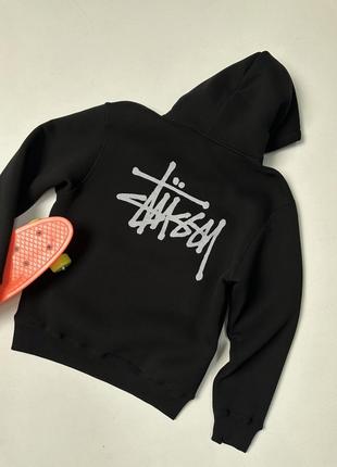 Мужская черная кофта с капюшоном Stussy