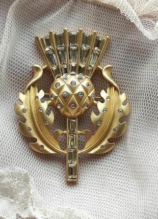 Брошь королевский чертополох, символ шотландии, рыцарского ордена