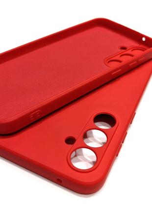 Силиконовый чехол для Samsung Galaxy S23 FE Красный микрофибра...
