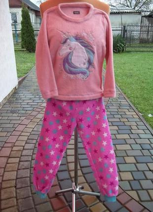 ( 6 - 7 лет ) детская флисовая пижама костюм теплый для девочк...