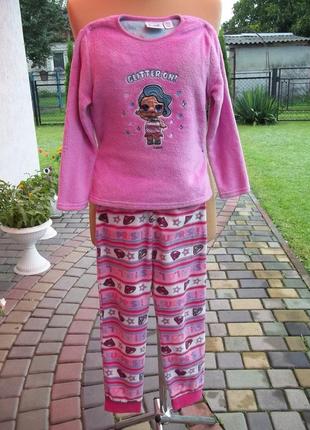 ( 5 - 6 лет ) детская флисовая пижама костюм теплый для девочк...